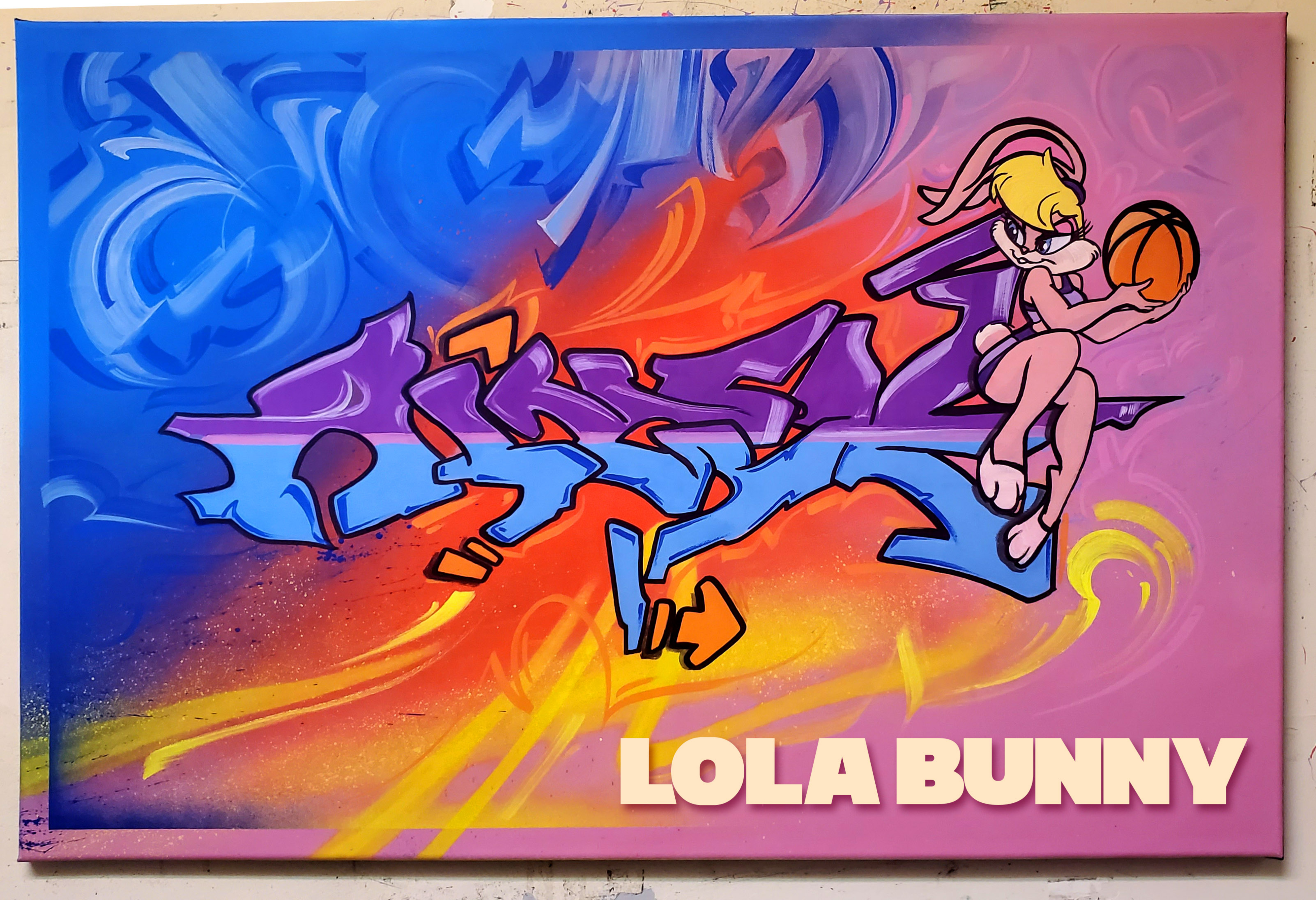 Canvas Graffiti Loa Bunny (The Looney Toons) by Hyper Raccoon in