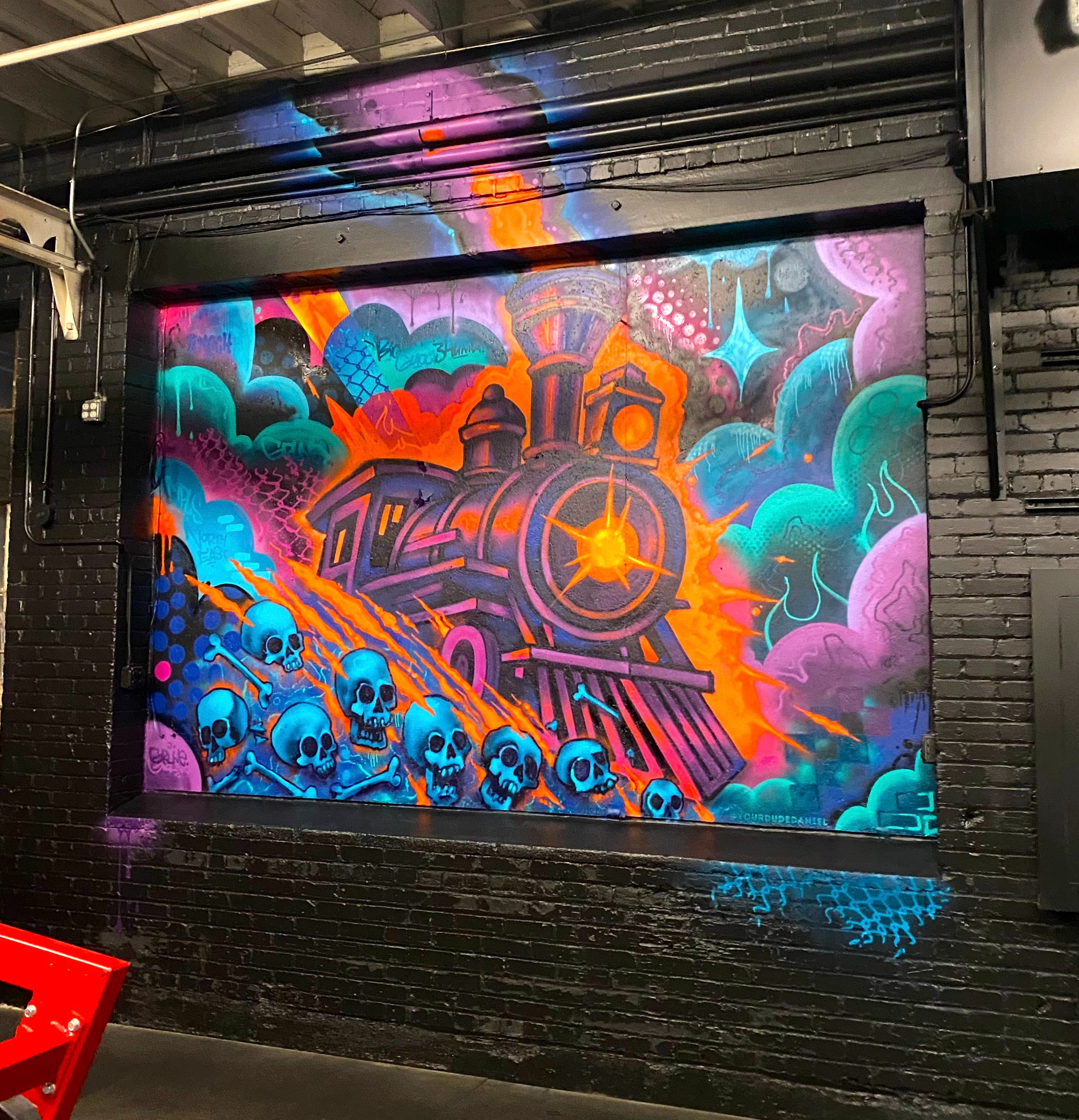 Crazy Train Mural at Los Campeones Gym - Dan Espeseth Muralist